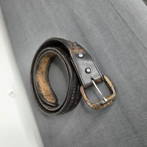 Vintage M&F Western Handmade Mexican Basket Weave Leather Belt Size 38